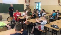 Pogadanki z uczniami z  Zespołu Szkół Sportowych w Nysie