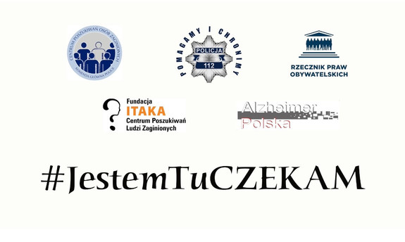 Grafika z napisem #JestemTuCzekam