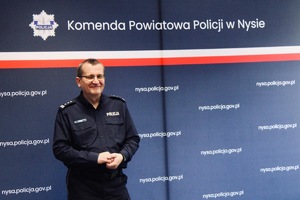 Na zdjęciu znajduje się Komendant Powiatowy Policji w Nysie insp. Krzysztof Urban