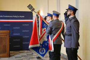 Zdjęcia z uroczystej zbiórki - odwołanie Komendanta Powiatowego Policji w Nysie insp. Krzysztofa Urbana