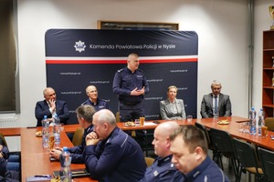Policjanci podczas narady rocznej