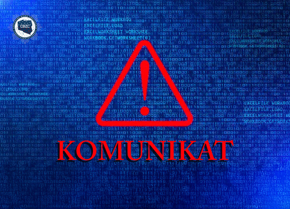 napis komunikat