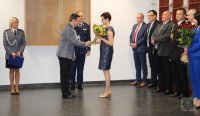Prezes Sądu Rejonowego w Nysie składa gratulacje Komendantowi KPP w Nysie