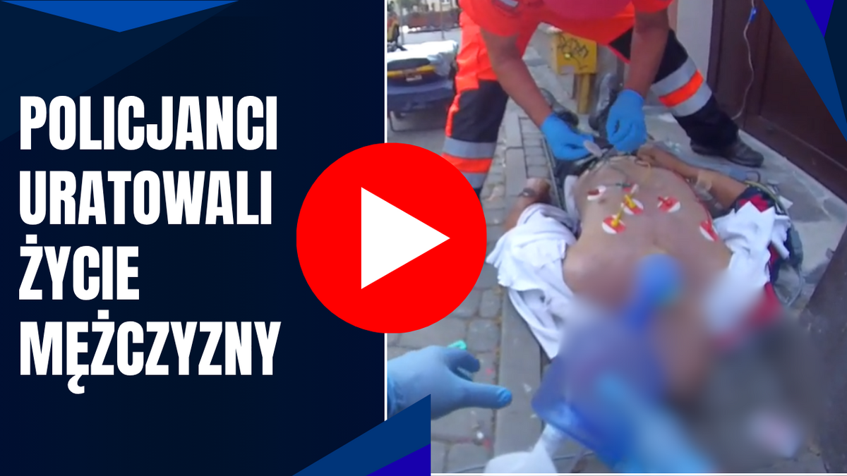 Reakcja świadka i policjantów uratowała życie nieprzytomnego 63-latka